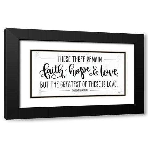 Faith-Hope And Love Black Modern Wood Framed Art Print with Double Matting by Imperfect Dust