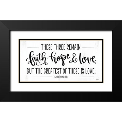 Faith-Hope And Love Black Modern Wood Framed Art Print with Double Matting by Imperfect Dust