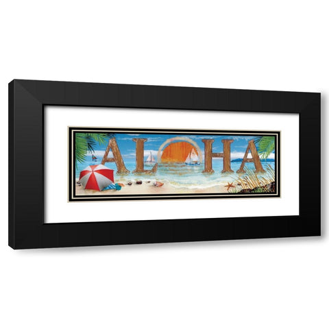Aloha Black Modern Wood Framed Art Print with Double Matting by Wargo, Ed