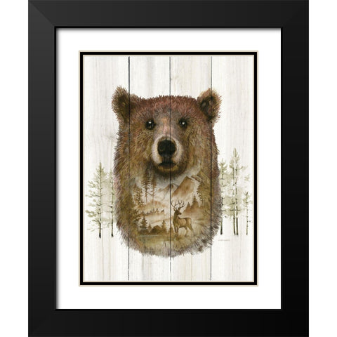 Bear Wilderness Portrait Black Modern Wood Framed Art Print with Double Matting by Wargo, Ed
