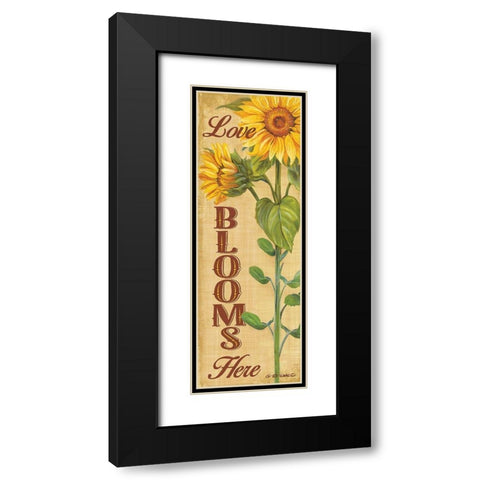 Love Blooms Here Black Modern Wood Framed Art Print with Double Matting by Wargo, Ed