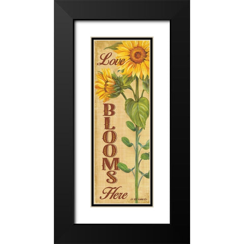 Love Blooms Here Black Modern Wood Framed Art Print with Double Matting by Wargo, Ed