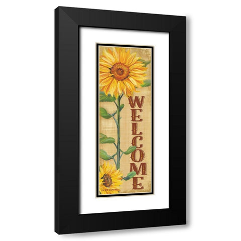 Welcome Sunflower Black Modern Wood Framed Art Print with Double Matting by Wargo, Ed