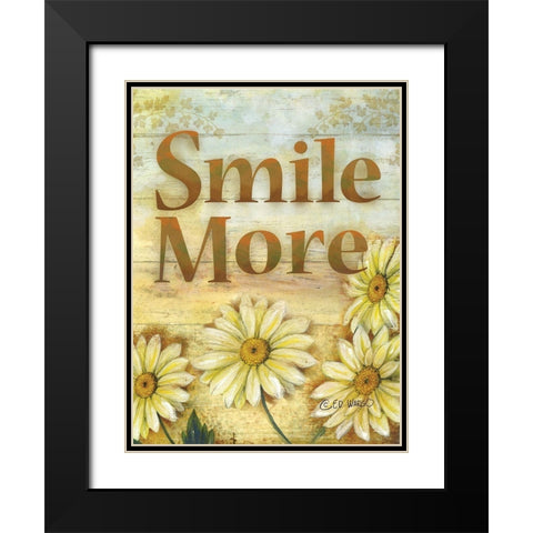 Smile More Black Modern Wood Framed Art Print with Double Matting by Wargo, Ed