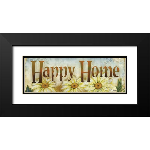 Happy Home Black Modern Wood Framed Art Print with Double Matting by Wargo, Ed
