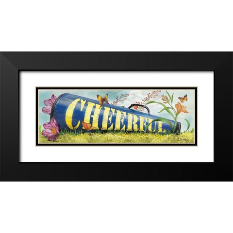 Cheerful Black Modern Wood Framed Art Print with Double Matting by Wargo, Ed