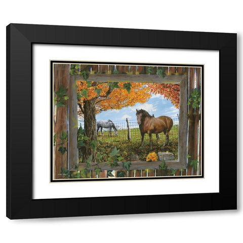 Barn View II Black Modern Wood Framed Art Print with Double Matting by Wargo, Ed