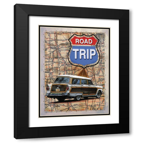 Road Trip Black Modern Wood Framed Art Print with Double Matting by Wargo, Ed