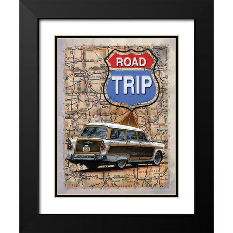 Road Trip Black Modern Wood Framed Art Print with Double Matting by Wargo, Ed