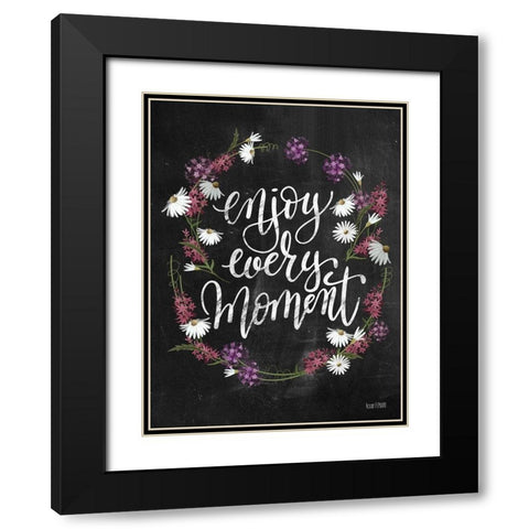 Enjoy Every Moment Black Modern Wood Framed Art Print with Double Matting by House Fenway