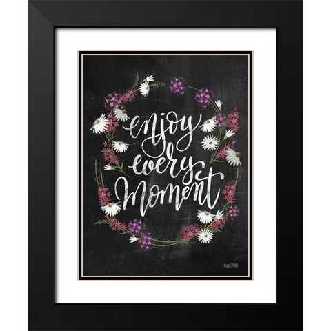 Enjoy Every Moment Black Modern Wood Framed Art Print with Double Matting by House Fenway