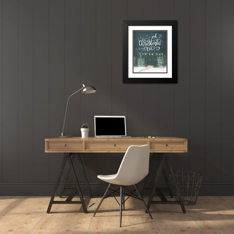 Oh Christmas Tree Black Modern Wood Framed Art Print with Double Matting by House Fenway
