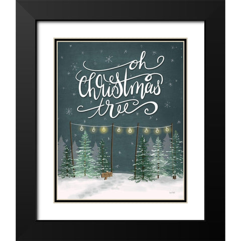 Oh Christmas Tree Black Modern Wood Framed Art Print with Double Matting by House Fenway