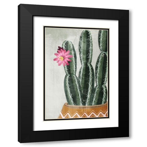 Flowering Cactus Black Modern Wood Framed Art Print with Double Matting by House Fenway