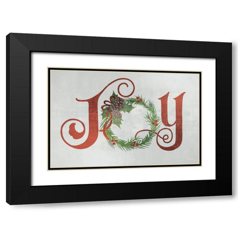 Joy Black Modern Wood Framed Art Print with Double Matting by House Fenway