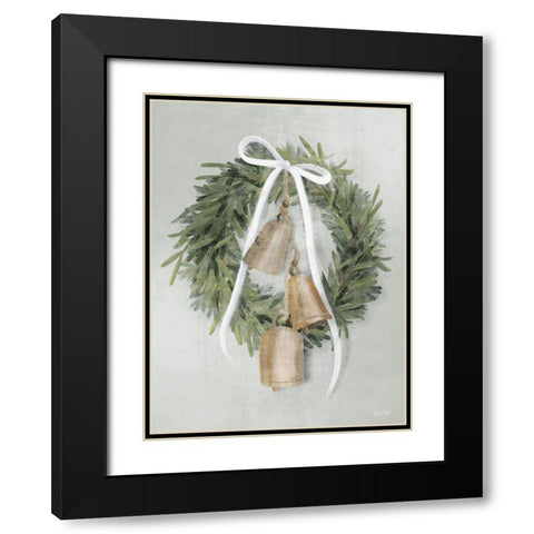 Farmhouse Wreath Black Modern Wood Framed Art Print with Double Matting by House Fenway