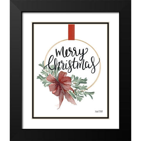 Merry Christmas Mistletoe II Black Modern Wood Framed Art Print with Double Matting by House Fenway