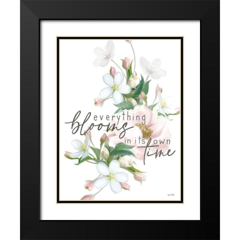 Everything Blooms Black Modern Wood Framed Art Print with Double Matting by House Fenway