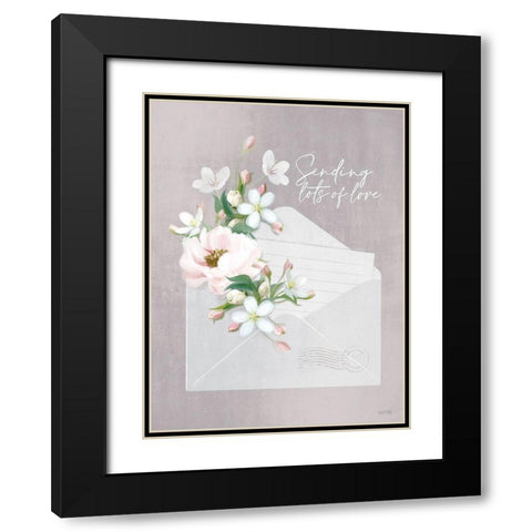 Sending Love Black Modern Wood Framed Art Print with Double Matting by House Fenway