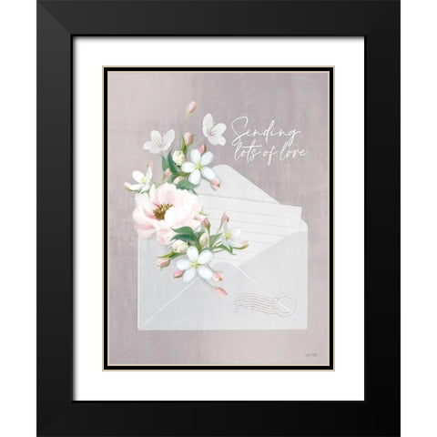 Sending Love Black Modern Wood Framed Art Print with Double Matting by House Fenway