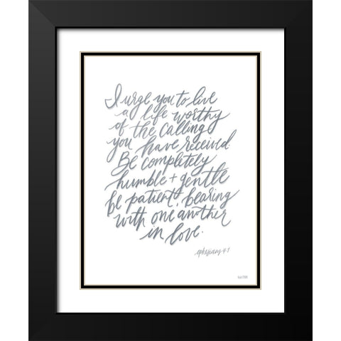 Humble and Gentle Black Modern Wood Framed Art Print with Double Matting by House Fenway