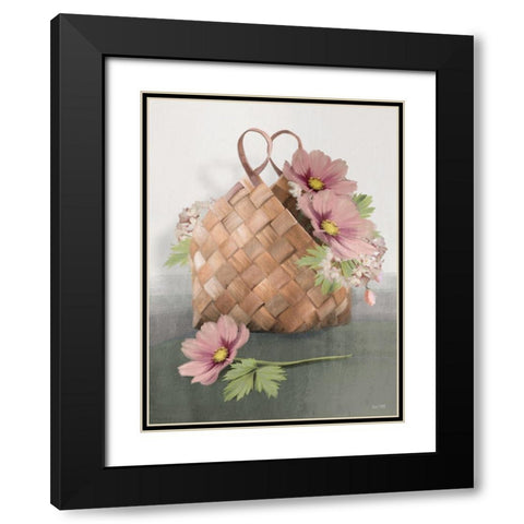 Farmhouse Daisy Basket     Black Modern Wood Framed Art Print with Double Matting by House Fenway