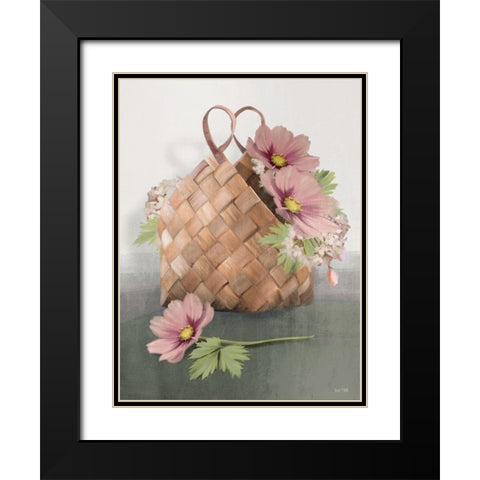 Farmhouse Daisy Basket     Black Modern Wood Framed Art Print with Double Matting by House Fenway
