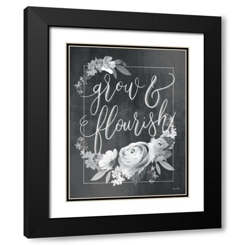 Grow and Flourish Black Modern Wood Framed Art Print with Double Matting by House Fenway