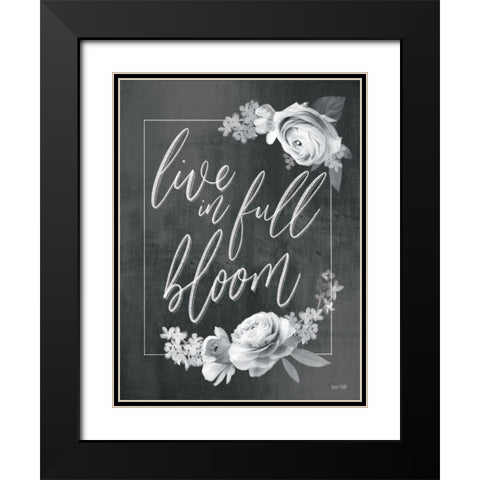 Live in Full Bloom Black Modern Wood Framed Art Print with Double Matting by House Fenway