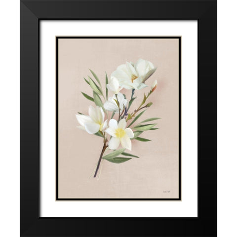 Spring Magnolias Black Modern Wood Framed Art Print with Double Matting by House Fenway