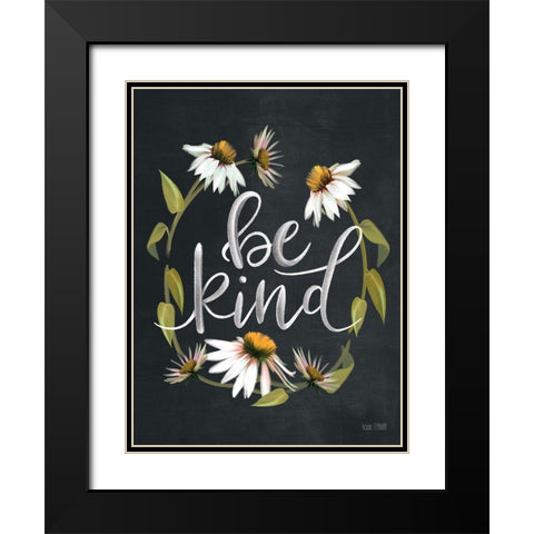 Be Kind  Black Modern Wood Framed Art Print with Double Matting by House Fenway