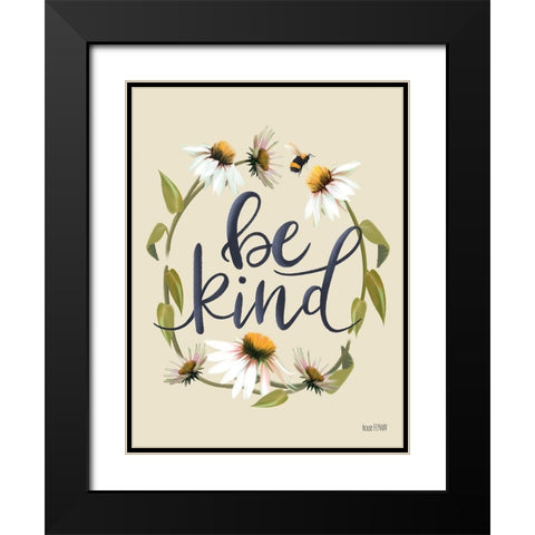 Be Kind  Black Modern Wood Framed Art Print with Double Matting by House Fenway