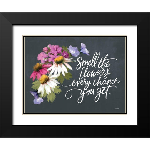 Smell the Flowers   Black Modern Wood Framed Art Print with Double Matting by House Fenway