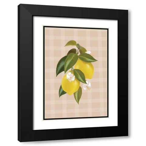 Lemon Botanical I   Black Modern Wood Framed Art Print with Double Matting by House Fenway