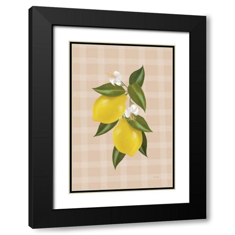 Lemon Botanical II Black Modern Wood Framed Art Print with Double Matting by House Fenway