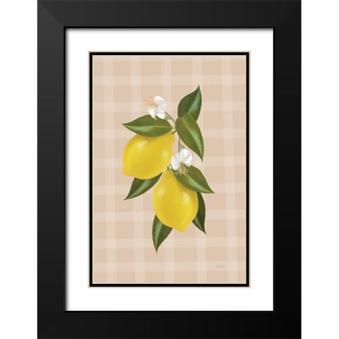 Lemon Botanical II Black Modern Wood Framed Art Print with Double Matting by House Fenway