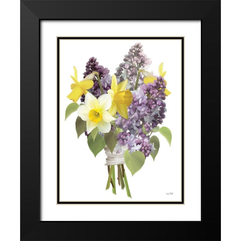 Lilacs and Daffodils Black Modern Wood Framed Art Print with Double Matting by House Fenway