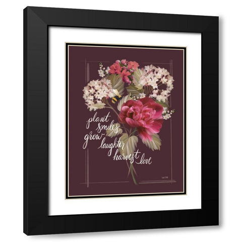 Let Love Grow Black Modern Wood Framed Art Print with Double Matting by House Fenway