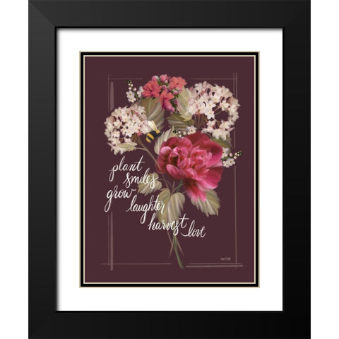 Let Love Grow Black Modern Wood Framed Art Print with Double Matting by House Fenway