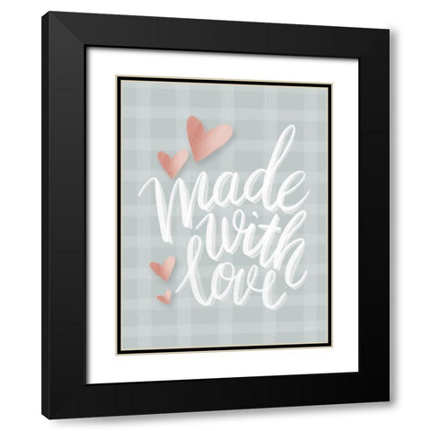 Made with Love Black Modern Wood Framed Art Print with Double Matting by House Fenway