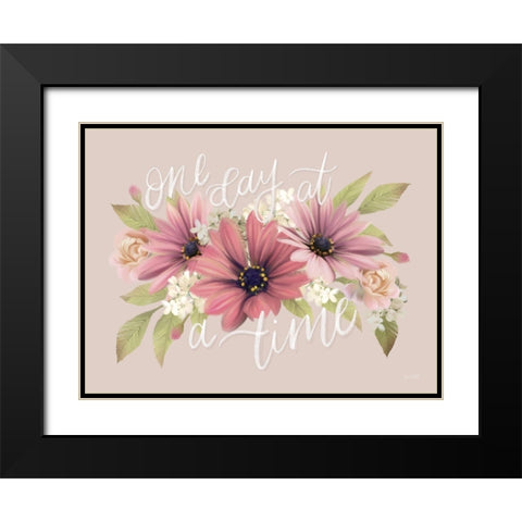 One Day at a Time Black Modern Wood Framed Art Print with Double Matting by House Fenway