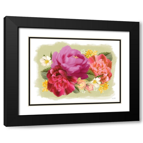 Summer Citrus Floral I Black Modern Wood Framed Art Print with Double Matting by House Fenway