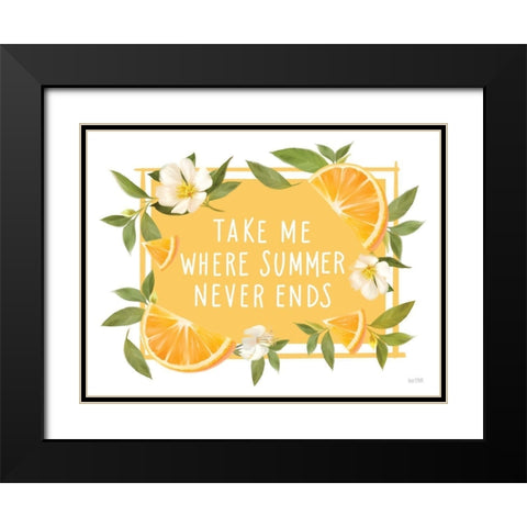 Take Me Where Summer Never Ends Black Modern Wood Framed Art Print with Double Matting by House Fenway