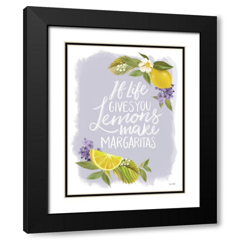 Lemon Margarita Black Modern Wood Framed Art Print with Double Matting by House Fenway