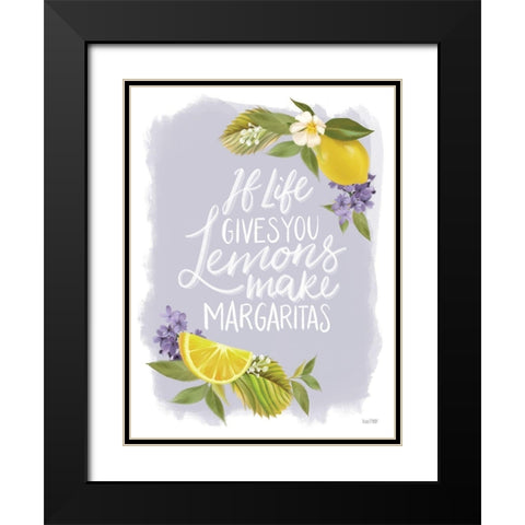 Lemon Margarita Black Modern Wood Framed Art Print with Double Matting by House Fenway