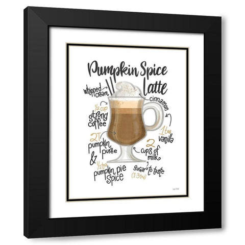 Pumpkin Spice Latte Black Modern Wood Framed Art Print with Double Matting by House Fenway