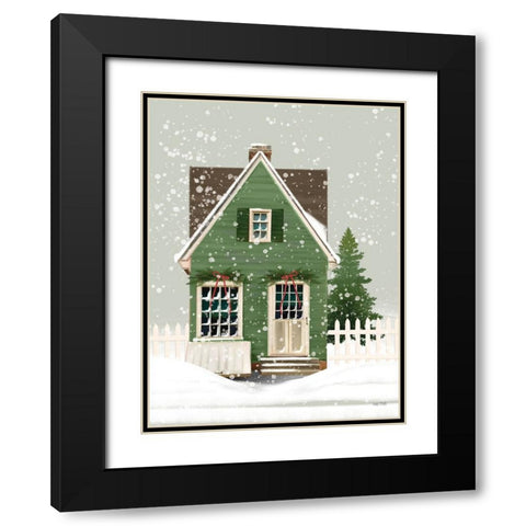 Holiday Home Black Modern Wood Framed Art Print with Double Matting by House Fenway