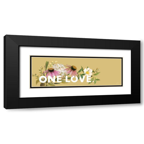 One Love Black Modern Wood Framed Art Print with Double Matting by House Fenway
