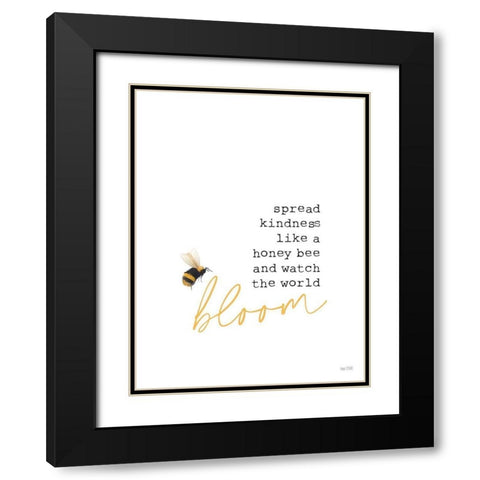 Spread Kindness Black Modern Wood Framed Art Print with Double Matting by House Fenway