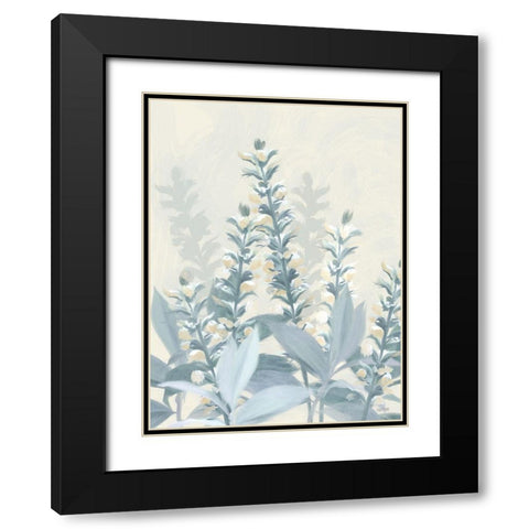 Golden Fields Black Modern Wood Framed Art Print with Double Matting by House Fenway